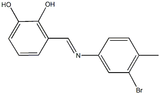 3-{[(3-bromo-4-methylphenyl)imino]methyl}-1,2-benzenediol Struktur