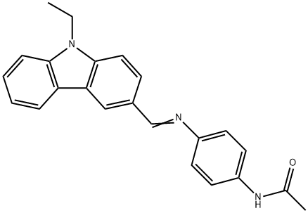 N-(4-{[(9-ethyl-9H-carbazol-3-yl)methylene]amino}phenyl)acetamide Structure