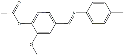 2-methoxy-4-{[(4-methylphenyl)imino]methyl}phenyl acetate Structure