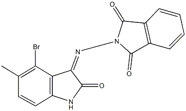 2-[(4-bromo-5-methyl-2-oxo-1,2-dihydro-3H-indol-3-ylidene)amino]-1H-isoindole-1,3(2H)-dione Struktur