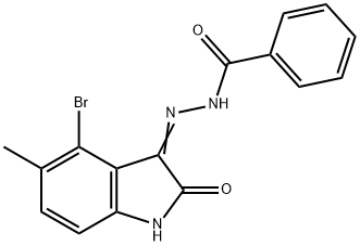 N'-(4-bromo-5-methyl-2-oxo-1,2-dihydro-3H-indol-3-ylidene)benzohydrazide Structure