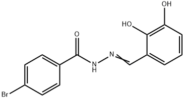 4-bromo-N'-(2,3-dihydroxybenzylidene)benzohydrazide 化学構造式