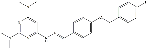 4-[(4-fluorobenzyl)oxy]benzaldehyde [2,6-bis(dimethylamino)-4-pyrimidinyl]hydrazone Structure