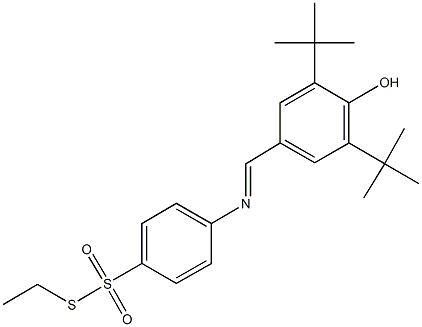 S-ethyl 4-[(3,5-ditert-butyl-4-hydroxybenzylidene)amino]benzenesulfonothioate Structure