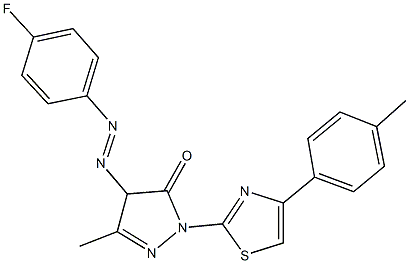 4-[(4-fluorophenyl)diazenyl]-5-methyl-2-[4-(4-methylphenyl)-1,3-thiazol-2-yl]-2,4-dihydro-3H-pyrazol-3-one,303729-43-3,结构式