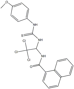 N-(2,2,2-trichloro-1-{[(4-methoxyanilino)carbothioyl]amino}ethyl)-1-naphthamide 结构式