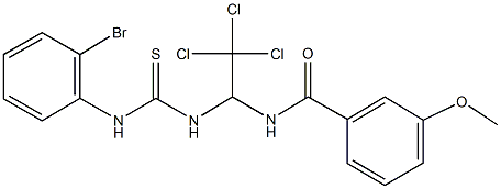 N-(1-{[(2-bromoanilino)carbothioyl]amino}-2,2,2-trichloroethyl)-3-methoxybenzamide,303755-10-4,结构式