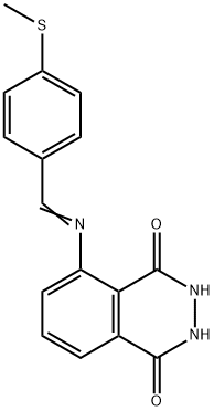 5-{[4-(methylsulfanyl)benzylidene]amino}-2,3-dihydro-1,4-phthalazinedione Struktur