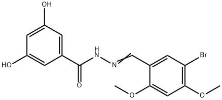 N'-(5-bromo-2,4-dimethoxybenzylidene)-3,5-dihydroxybenzohydrazide Struktur