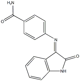 4-[(2-oxo-1,2-dihydro-3H-indol-3-ylidene)amino]benzamide 化学構造式