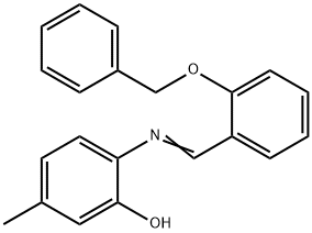 2-{[2-(benzyloxy)benzylidene]amino}-5-methylphenol Struktur