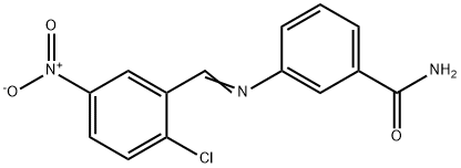3-({2-chloro-5-nitrobenzylidene}amino)benzamide Structure
