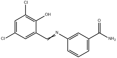 3-[(3,5-dichloro-2-hydroxybenzylidene)amino]benzamide Struktur