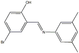 4-bromo-2-{[(3,5-dimethylphenyl)imino]methyl}phenol Struktur