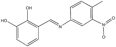 3-[({3-nitro-4-methylphenyl}imino)methyl]-1,2-benzenediol 化学構造式