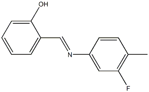 2-{[(3-fluoro-4-methylphenyl)imino]methyl}phenol Struktur