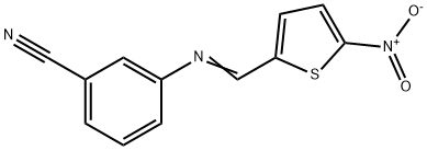 3-[({5-nitro-2-thienyl}methylene)amino]benzonitrile Structure