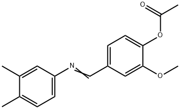 4-{[(3,4-dimethylphenyl)imino]methyl}-2-methoxyphenyl acetate Struktur