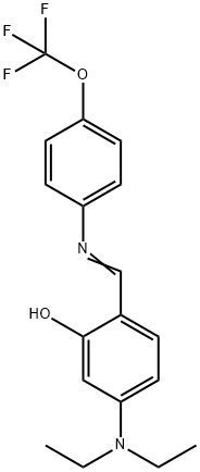 5-(diethylamino)-2-({[4-(trifluoromethoxy)phenyl]imino}methyl)phenol Structure