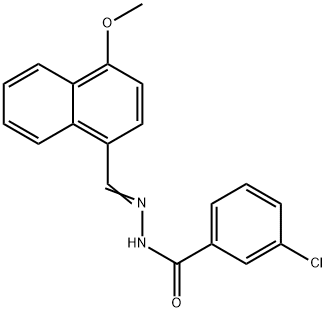 3-chloro-N'-[(4-methoxy-1-naphthyl)methylene]benzohydrazide,303770-47-0,结构式