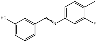 3-{[(3-fluoro-4-methylphenyl)imino]methyl}phenol Struktur