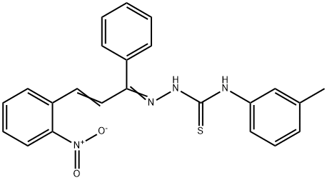 3-{2-nitrophenyl}-1-phenyl-2-propen-1-one N-(3-methylphenyl)thiosemicarbazone 结构式