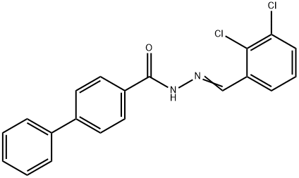 N'-(2,3-dichlorobenzylidene)[1,1'-biphenyl]-4-carbohydrazide 化学構造式