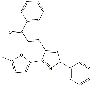 3-[3-(5-methyl-2-furyl)-1-phenyl-1H-pyrazol-4-yl]-1-phenyl-2-propen-1-one,303773-71-9,结构式