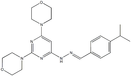 4-isopropylbenzaldehyde (2,6-dimorpholin-4-ylpyrimidin-4-yl)hydrazone Structure