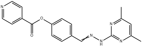 4-[2-(4,6-dimethyl-2-pyrimidinyl)carbohydrazonoyl]phenyl isonicotinate 化学構造式