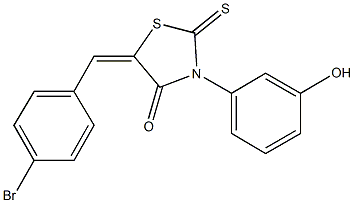 5-(4-bromobenzylidene)-3-(3-hydroxyphenyl)-2-thioxo-1,3-thiazolidin-4-one Structure