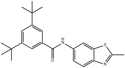 3,5-ditert-butyl-N-(2-methyl-1,3-benzothiazol-6-yl)benzamide,303791-02-8,结构式