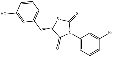 3-(3-bromophenyl)-5-(3-hydroxybenzylidene)-2-thioxo-1,3-thiazolidin-4-one Structure