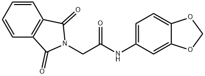 N-(1,3-benzodioxol-5-yl)-2-(1,3-dioxo-1,3-dihydro-2H-isoindol-2-yl)acetamide 结构式