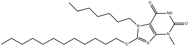 8-(dodecylsulfanyl)-7-heptyl-3-methyl-3,7-dihydro-1H-purine-2,6-dione Structure