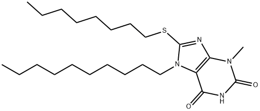 7-decyl-3-methyl-8-(octylsulfanyl)-3,7-dihydro-1H-purine-2,6-dione|