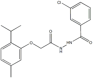 3-chloro-N'-[(2-isopropyl-5-methylphenoxy)acetyl]benzohydrazide Structure