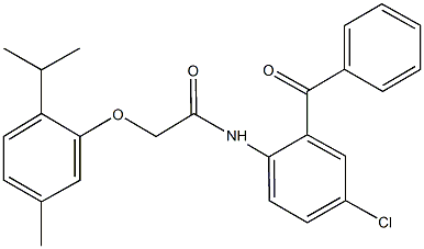 N-(2-benzoyl-4-chlorophenyl)-2-(2-isopropyl-5-methylphenoxy)acetamide Structure