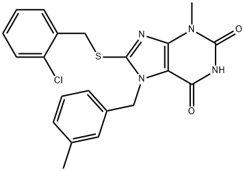 8-[(2-chlorobenzyl)sulfanyl]-3-methyl-7-(3-methylbenzyl)-3,7-dihydro-1H-purine-2,6-dione|