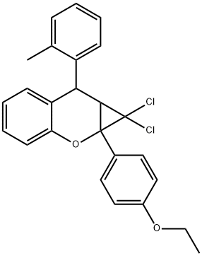 1,1-dichloro-1a-(4-ethoxyphenyl)-7-(2-methylphenyl)-1,1a,7,7a-tetrahydrocyclopropa[b]chromene Structure