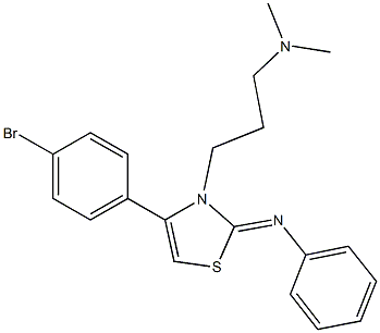 N-{4-(4-bromophenyl)-3-[3-(dimethylamino)propyl]-1,3-thiazol-2-ylidene}-N-phenylamine Struktur