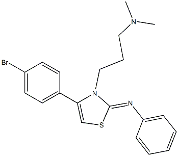 N-{4-(4-bromophenyl)-3-[3-(dimethylamino)propyl]-1,3-thiazol-2-ylidene}-N-phenylamine Structure