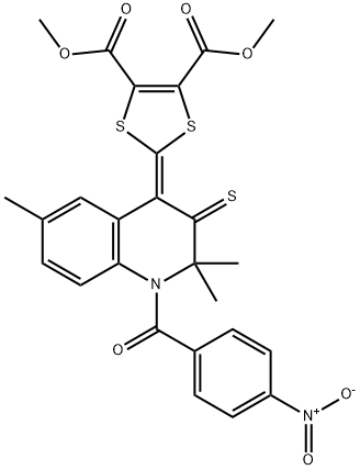 dimethyl 2-(1-{4-nitrobenzoyl}-2,2,6-trimethyl-3-thioxo-2,3-dihydro-4(1H)-quinolinylidene)-1,3-dithiole-4,5-dicarboxylate|