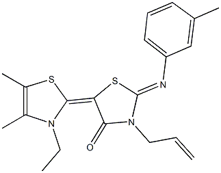 3-allyl-5-(3-ethyl-4,5-dimethyl-1,3-thiazol-2(3H)-ylidene)-2-[(3-methylphenyl)imino]-1,3-thiazolidin-4-one Structure