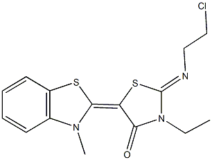 304447-98-1 2-[(2-chloroethyl)imino]-3-ethyl-5-(3-methyl-1,3-benzothiazol-2(3H)-ylidene)-1,3-thiazolidin-4-one