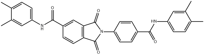 2-{4-[(3,4-dimethylanilino)carbonyl]phenyl}-N-(3,4-dimethylphenyl)-1,3-dioxo-5-isoindolinecarboxamide Struktur