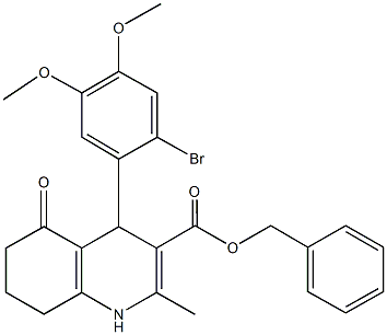 benzyl 4-(2-bromo-4,5-dimethoxyphenyl)-2-methyl-5-oxo-1,4,5,6,7,8-hexahydro-3-quinolinecarboxylate Struktur