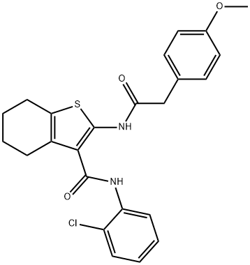 N-(2-chlorophenyl)-2-{[(4-methoxyphenyl)acetyl]amino}-4,5,6,7-tetrahydro-1-benzothiophene-3-carboxamide Struktur