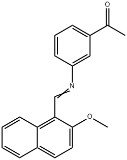 1-(3-{[(2-methoxy-1-naphthyl)methylene]amino}phenyl)ethanone Struktur