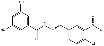 N'-{4-chloro-3-nitrobenzylidene}-3,5-dihydroxybenzohydrazide Structure